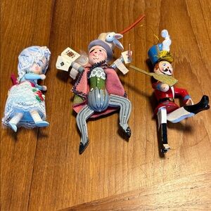 Wooden ornaments Kurt S Adler Magician Soldier Victorian doll Christmas tree